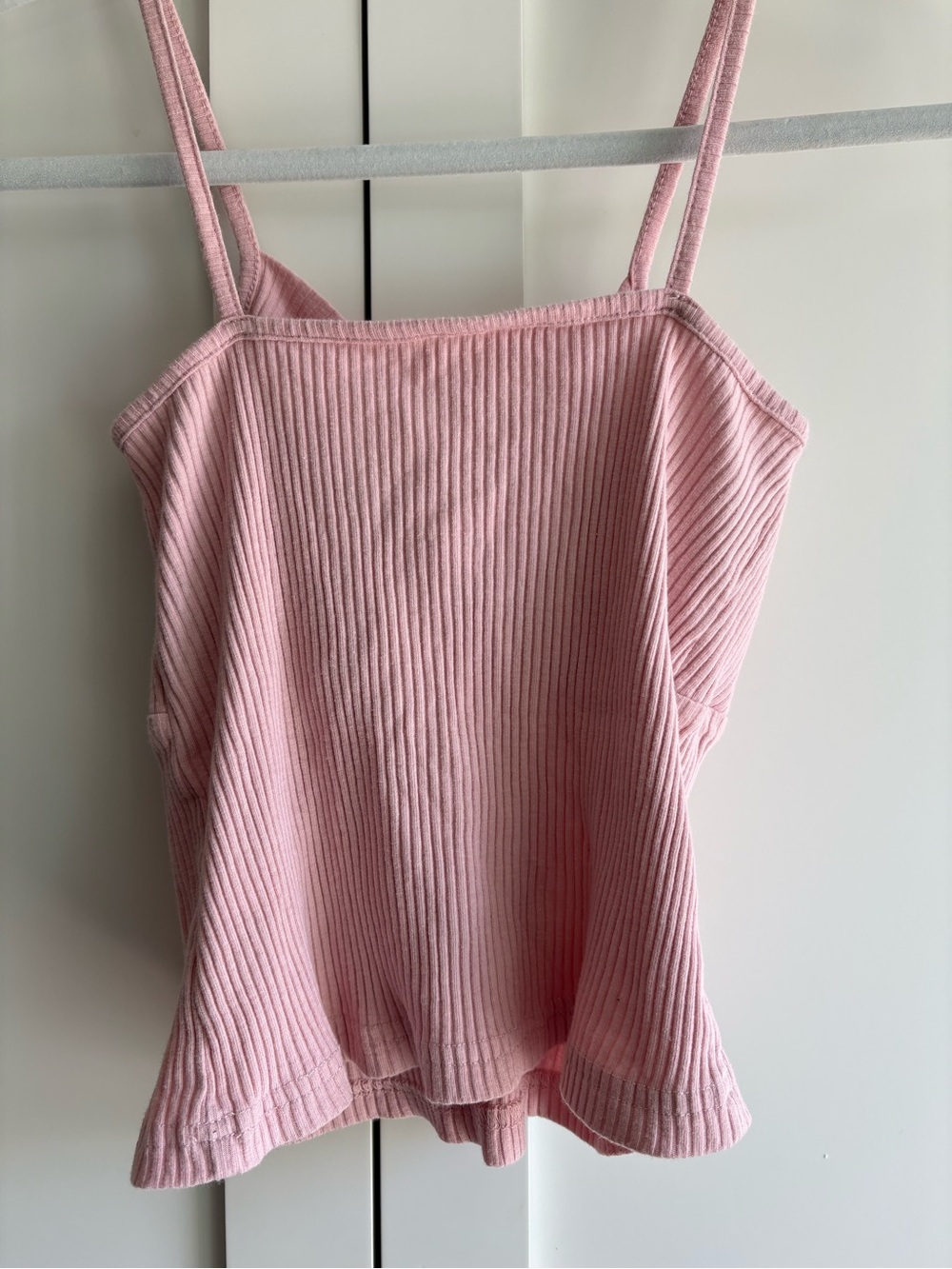 SHEIN Pink Ribbed Tie-Front Cami Tank Top - Picture 2 of 3